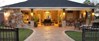 Patio Cover Outdoor Living Outdoor Kitchen Stamped Concrete Tongue And Groove Ceiling Hip Roof Patio Design House Designs Exterior Backyard Patio Designs