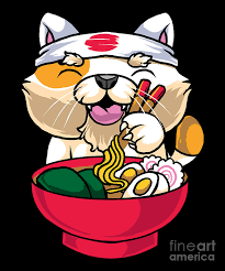 Browse the user profile and get inspired. Kawaii Cat Ramen Bowl Funny Anime Noodles Kitty Digital Art By The Perfect Presents