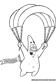 Coloring videos for kids with patrick star from spongebob squarepants cartoon music: Nengaku Patrick Star Fly With A Parachute Coloring Pages Coloring Home