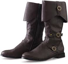 DUNHAO COS Botas masculinas de couro sint&eacute;tico medieval, fantasia de pirata  viking, moda renascentista, cosplay | Amazon.com.br