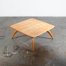 It has raised storage boxes with faux drawer fronts and a pierced heart design. Mid Century Modern Coffee Table Square Cube Heywood Wakefield Blonde Refinished Vintage Blonde Restored Mid Century Sacramento