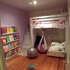 Kids Space Loft Bed Bunk Bed Build With Hanging Toddler Bed And Swing Kids Loft Beds Diy Loft Bed Loft Bed