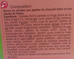 Barres Cereales Fraise Chocolat Blanc Carrefour 125 G