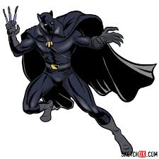 How to draw black panther. How To Draw Black Panther Superhero In Battle Rack Sketchok Easy Drawing Guides