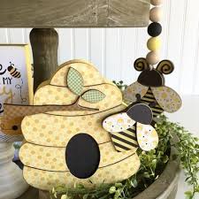 Bee Hive Diy Wood Decor Kit In 2020 Bee Hives Diy Bee Decor Wood Diy
