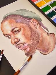 K• #artist #arttok2024 #art #water #watercolorart #watercolorpainting  #kendricklamar #trusttheprocess #sketch #drawing #fyp