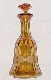 Fostoria Coin Glass Amber Decanter W Stopper Glass Bottles Art Amber Glassware Fostoria Glass