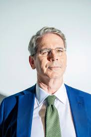 Bessent agreed to have a portrait taken between talking