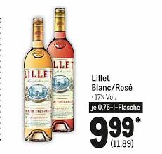 Lillet blanc is beautifully presented with a distinctively french branding that is reminiscent of a traditional french label. Lillet Blanc Oder Rose Angebot Bei Metro