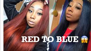 Ultra intense burgundies for deep, ultra intense reds for fiery red tones, ultra lighten browns to get dark hair up. How To Dye Red Hair Blue How To Remove Hair Dye Royal Navy Indigo Blue Watercolor Youtube