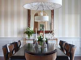 Striped Wallpaper In Traditional Dining Room Interior Design Dining Room Dining Room Wallpaper Traditional Dining Room