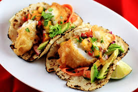 Deciding where to enjoy san diego fish tacos is a tough choice. Crispy Tempura Fish Tacos With Peach Pico De Gallo