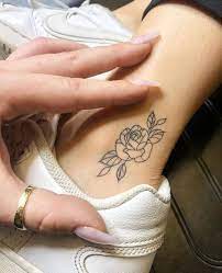 Rose Tattoo Ankle Petite Tattoos Tattoos Hand Tattoos