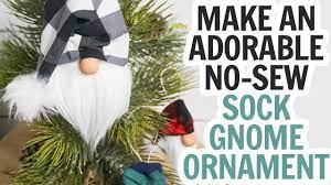 Sock Gnome Ornaments For Christmas Using Scraps Youtube Gnome Ornaments Gnomes Gnomes Crafts
