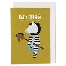 Klappkarte Zebra Mit St Pferd Happy Birthday Willkommen Bei Ava Yves Feine Papeterie Und Mehr