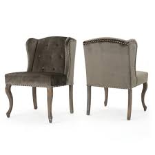 Upholstered in a blend of polyester and nylon, the cushioned seat and wing backrest aims to provide the utmost comfort. Set Of 2 Niclas New Velvet Accent Chair Gray Christopher Knight Home Target