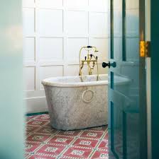 This cozy bathroom from cathie hong does just that, where the patterned floor tile add visual interest, and the large subway tile on the walls form a uniform setting for rest of the bathroom's decor. 48 Bathroom Tile Ideas Bath Tile Backsplash And Floor Designs