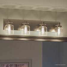 We absolutely love farmhouse vanity lights and they come in sets of 2, sets of 3, sets of 4, and even sets of 5. Buy Luxury Modern Farmhouse Bathroom Vanity Light Large Size 8 625h X 30 25w With Industrial Style Elements Brushed Nickel Finish Uhp2144 From The Bridgeport Collection By Urban Ambiance Online In Turkey B07c35xt53