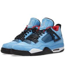 Also, the pair features unc blue on the overlays while constructed with nubuck. Travis Scott X Air Jordan 4 University Blue Black Red End