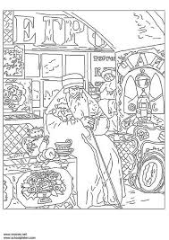 Cat colouring pages activity village. Coloring Page Boris Kustodiev Free Printable Coloring Pages Img 3179