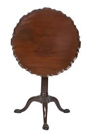 Chippendale Mahogany Pie Crust Bird Cage Tilt Top Table With Ball And Claw Feet Carved Knees And Fluted Column Mid To Late Tilt Table Chippendale Mahogany