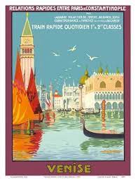 Venice Venise Italy Venetian Grand Canal Fast Train Daily Posters Geo Dorival Allposters Com Vintage Travel Posters Travel Posters Vintage Travel