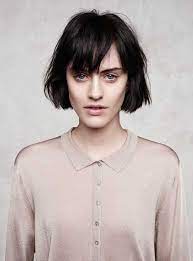 Textured Length With Side Bangs Textured French Bob Thick Hair Styles Short Hair Styles Short Haircuts With Bangs
