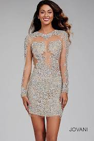 Beaded Long Sleeves Sheer Short Dress 21531 Fancy Dress Accessories Formal Dresses Long Lace Dresses