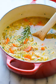 This light and healthy recipe is similar to a classic chicken and rice soup, with celery, onion and of course chicken, but includes some unexpected ingredients like fresh dill and leeks. Lemon Chicken Soup With Orzo