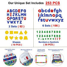 Teach your kid letters, compose words. 253 Pcs Magnetic Letter Kit A Z Foam Uppercase And Lowercase Abc Letters Numbers And Shapes Educ Magnetic Letters Alphabet Magnets Magnetic Alphabet Letters