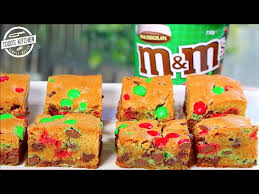 Christmas themed sprinkles, candies, or toppers can easily be added to most desserts. M M Cookie Bars Easy Christmas Desert Recipe Youtube