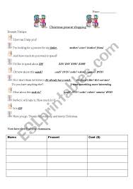 Es wurden noch keine inhalte hinterlegt. English Worksheets Christmas Present Shopping Dialogue