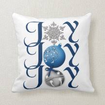 The effect of the beading process gives the appearance of a glow with a soft and cool grey/blue color tone, part of our spring 2019 color story. Blue And Silver Christmas Decorative Throw Pillows Zazzle
