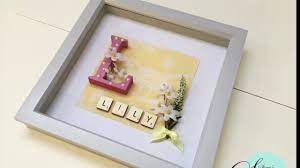 Diy brag book for photos. How To Make Box Frame Baby Gift Diy Gift Idea Youtube