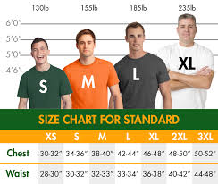 Standard Shirt Sizing The Ann Arbor T Shirt Company