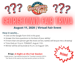 We're about to find out if you know all about greek gods, green eggs and ham, and zach galifianakis. Georgetown Fair Association Inc Giveaway Has Ended Who S Ready For Another Giveaway Trivia Time Click On The Google Link Below Take The Trivia Quiz And Be Entered To Win A Night
