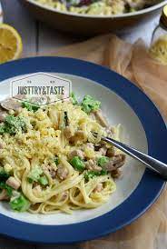Fetucini Alfredo Dengan Ayam Jamur Dan Brokoli Fettuccine Alfredo With Chicken Mushrooms And Broccoli Resep Pasta Makanan Resep Makanan