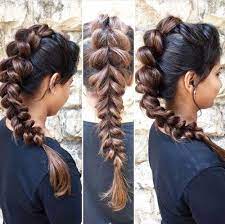 Pulled Back Braid For Indian Girl Hair Styles Braided Hairstyles Indian Braids