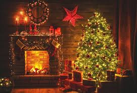 Visit this site for details: Christmas Photography Background Brown Wood Wall Closet Fireplace Christmas Tree Gift Box Backdrops Sale