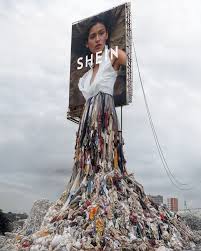 A fashion empire built on waste? 🗑️🤯 Emanuele Morelli's latest AI  artwork: a Shein billboard featuring a woman's dress made entirely of  textile trash. It's a towering symbol of what we've normalized