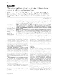 Pdf Effect Of Added Montelukast To Inhaled Budesonide On