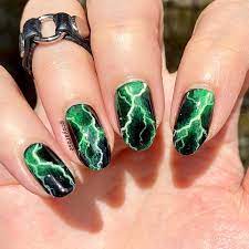Nicoya Grobman On Instagram Atomic Lightning Inspired By Asabree These Are By Far My Favorite Lightning Nails I Ve P Lightning Nails Nails Nail Art