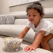 On december 25, 2020, kylie shared a couple of pictures of herself and stormi twinning in a lovely shade of red. Watch Stormi Webster Pass Instagram S Candy Challenge Popsugar Family