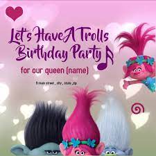 Choose from a wide range of designs or create your own from scratch! Birthday Trolls Invitation Card Template Postermywall