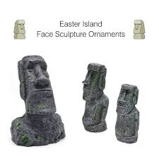 It is the easternmost outpost of the polynesian island world and is famous for its giant stone statues. Resin Ancient Easter Island Face Statue Decoration Moai Monolith Statue Fish Tank Aquarium Decorations Desktop Ornaments Mega Sale B0145 Cicig