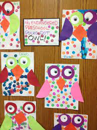 Polka Dot Owls No Link Do You Know The Original Link Please Post And I Will Amend Preschool Art Preschool Crafts Fall Crafts For Kids