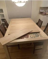Dining Table With Secret Compartment For Puzzle In 2020 Diy Furniture Hacks Furniture Hacks Puzzle Table