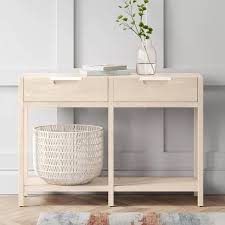 Porto 2 Drawer Wood Console Table Bleached Wood Project 62 In 2020 Wood Console Wood Console Table Bleached Wood