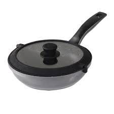 This separator also protects your food from airborne contaminants while it sits. Stoneline Half And Half Pan In Cast Aluminium 24 Cm With Silicon Glass Lid And Divider Frying And Grill Frying Pans Stoneline Our Brands Stoneline