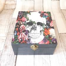 Maybe you would like to learn more about one of these? Black Skull And Roses Wooden Jewellery Trinket Box The British Craft House